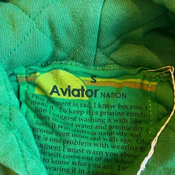 Aviator Nation Green Quilted Hoodie - Picture 12 of 15